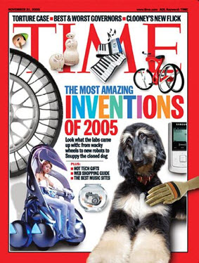 Snuppy on the cover of TIME in 2005