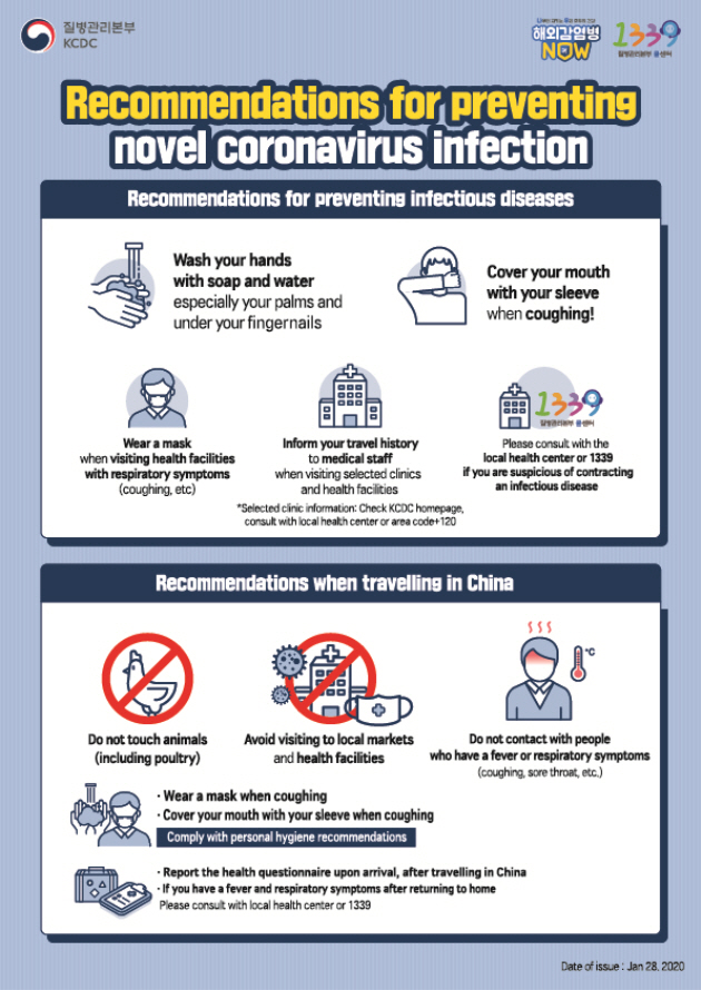 Guidance for Novel Coronavirus Infection Prevention and Control
