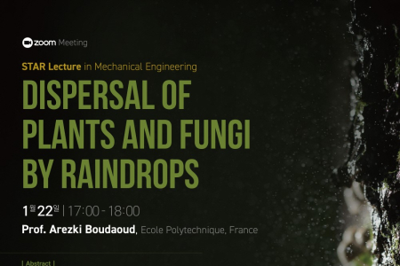 STAR Lecture : 'Dispersal of plants and fungi by raindrops'