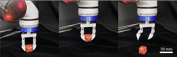 ▲ (Figure 4) The developed mechanism not only enables energy storage and release but also functions as a mechanical fuse, protecting the soft robot from damage when forces exceeding its design limits are applied.