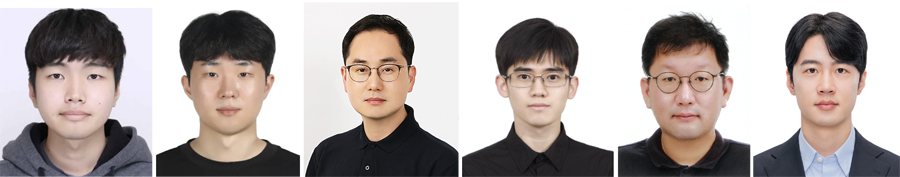 ▲ (From left) Daesung Park (M.S. graduate, currently at Samsung Electronics), Byunghyun Kim (Integrated Master-PhD student at SNU), Prof. Changwon Park (Department of Physics, Ewha Womans University), Dr. Kunihiro Yananose (Korea Institute for Advanced Study), Prof. Young-Woo Son (IKorea Institute for Advanced Study), Prof. Hyobin Yoo (SNU Department of Materials Science and Engineering)