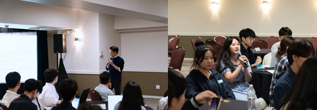 Lecture by Dr. Jung Hyungwon (Left), Students in the Lecture (Right)