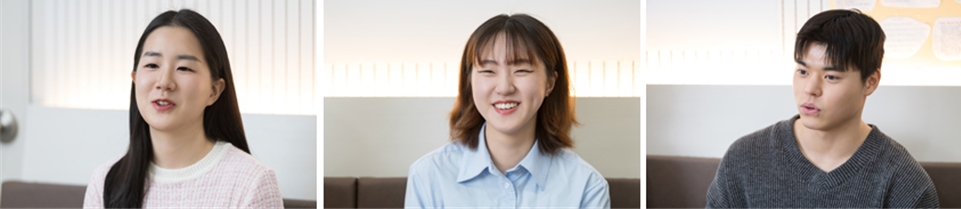 Jihyun Song (Social Studies Education, M.A.), Bogyung Shin (English Education), and Taegon Sim (Physical Education)