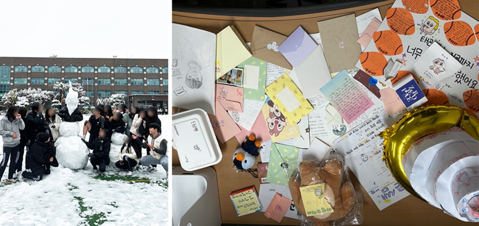 My students surprised me with a birthday gift—and on rugby match days, they cheered me on as a team. (Taegon Sim)