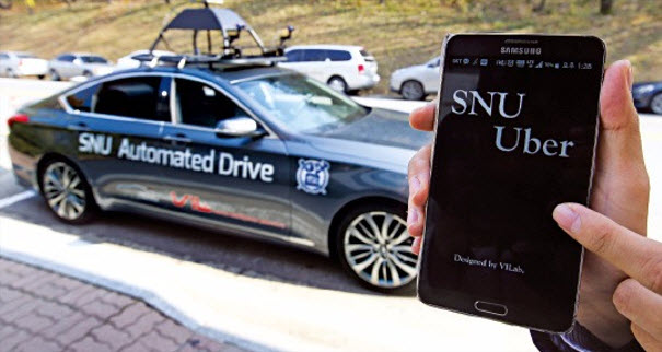 The SNUber taxi and its mobile app