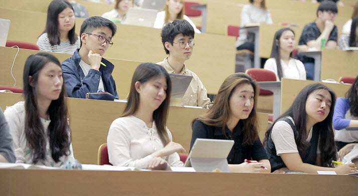 A classroom of the Department of Economics at SNU